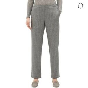 Lafayette 148 New York Fulston Glistening Pin Stripe Trousers in Gray